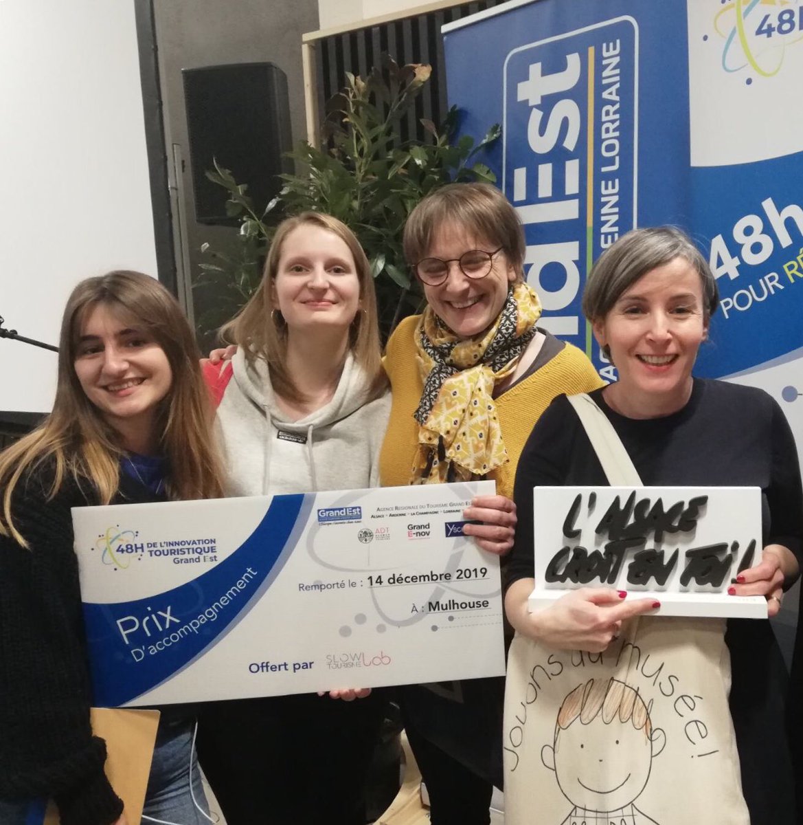 archimusette's tweet photo. Je suis heureuse de vous annoncer que notre projet “Arty” est lauréat des 48h de l'innovation touristique !
Un grand bravo à notre équipe qui a remporté le prix d'accompagnement @SlowTourismeLab  @ctaillardat @ADT_alsace @GrandENov @regiongrandest @AC_Berthier https://t.co/rMXGa3X3f6