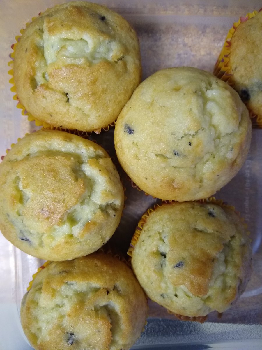 gracepheesh's tweet photo. Some of our #bakeing this weekend...not pictured the strawberry Jello pie (almost gone). These are the #LittlePheesh almond thumbprint cookies (lingonberry, strawberry and blackberry jams) and wild blueberry muffins. 💗💙💙💙💙🌲🍪#TribeOf5 #TwitterBake https://t.co/VKSfhzBBe5