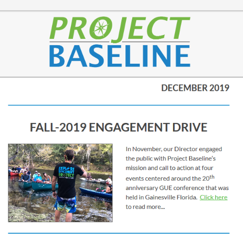 #ProjectBaseline's #December #newsletter is now on our #website. #explore #document #protect #conservation #education #savetheplanet #pbrocks. projectbaseline.org/newsletters/