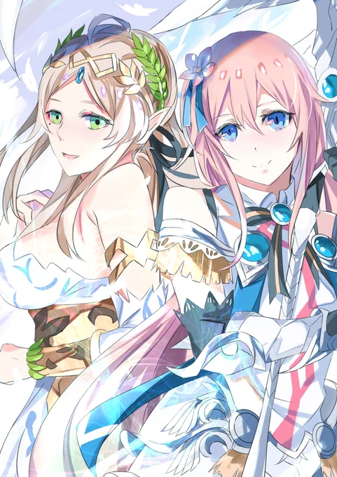 僕のホーム画面の二人です!羽キャラすこなんだ・・・
#イドラ1周年イラコン 