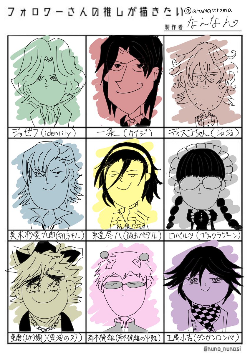 #フォロワーさんの推しが描きたい
もう全員免許証の写真だと思ってください(小声) 