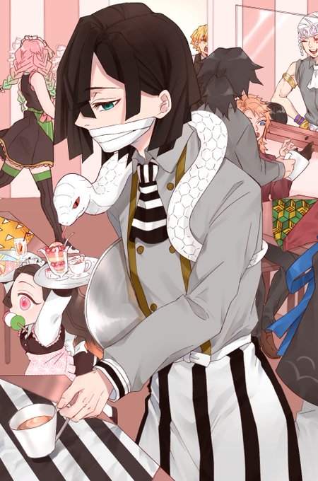 京さんがTwitterに投稿した伊黒小芭内(鬼滅の刃)のイラスト。