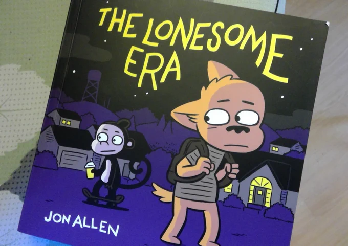 The Lonesome Era by Jon Allen / @ironcircuscomix 
- Slice of life sad animal comix
- captures mudane chaos of teen hangouts mixed with surreal black humour. 
- gay cat crushing on disturbing monkey (??) bff
- TERRIBLE bedside manner from in-world medical proffessionals 
#comics 