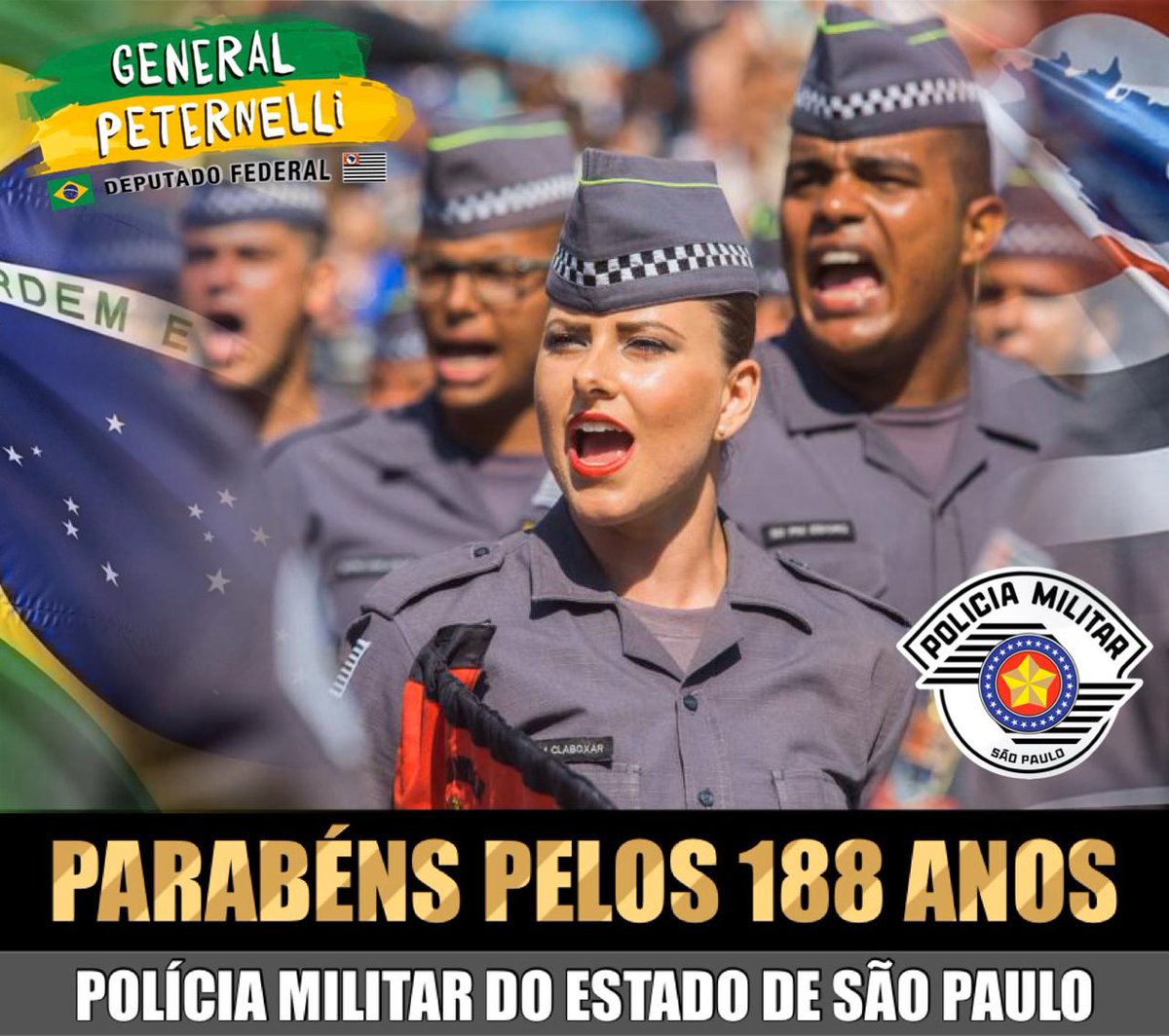 GenPeternelli's tweet image. Parabéns, Polícia Militar do Estado de São Paulo, pelos seus 188 anos. #SegurançaSP #PM188anos #PolíciaMilitarSP
