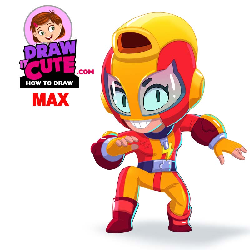 Draw It Cute On Twitter How To Draw Max Brawl Stars Super Easy Drawing Tutorial With A Coloring Page Https T Co 80ownvrkhs Brawlstars Brawlstarsart Fanart Https T Co Tppqwadls5 - fanarts de brawl stars max
