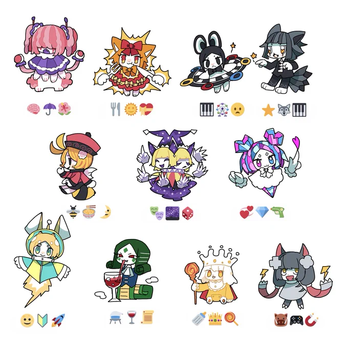 #リプきた3つの絵文字でキャラデザする
第二弾です 要素ありがとうございました! 