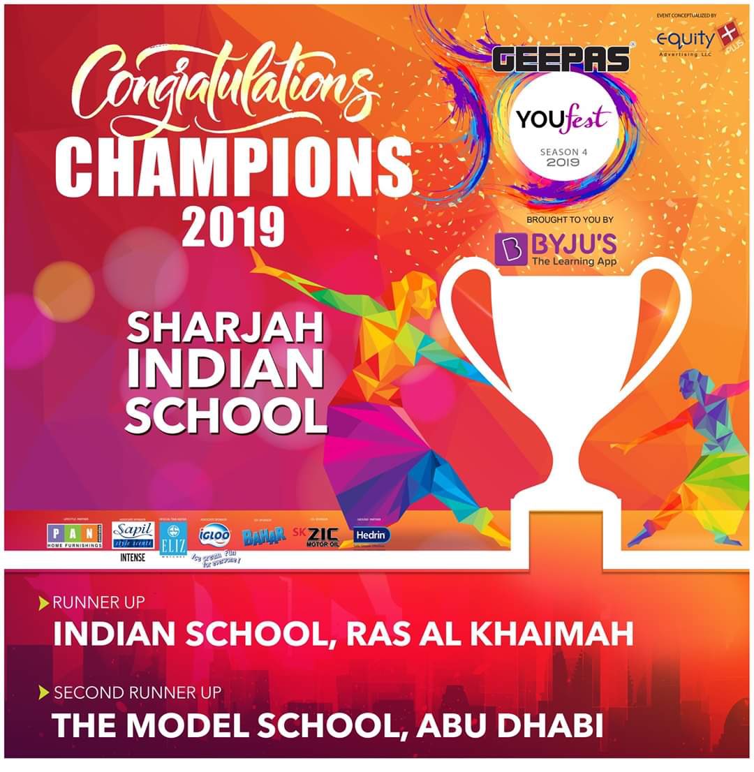 PRAMODM38564364's tweet photo. WE ARE CHAMPIONS OF YOUFEST 2019
Kudos to Team IAS for their Faith shown within Team SIS.
————————————————#ThankYouTeamIAS
#thankyouteamSIS
#youfest #youfest2019 #youfestseason4 #season4 #grandfinale #uae #abudhabi #alain #dubai #sharjah #rak #uaq #ajman #culturalfest https://t.co/yVGkba9cUS