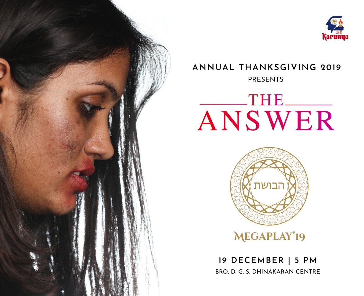 KarunyaMegaPlay's tweet photo. It was far easier to answer for the veil than to explain the wounds.
@karunyauniv is back with Megaplay'19. 

#Megaplay19 #advent #christmas #christ #event #joy #saviour #santaclaus #carols #karunyauniv https://t.co/OzhalgnwMC