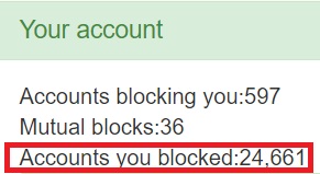 I have a block list of 24,661 people who have made fun of idols, or their deaths, made inappropriate jokes about race, age, gender, are transphobic/homophobic, Ot<full group, or otherwise been arseholes, I'm more than happy to add more, even you.