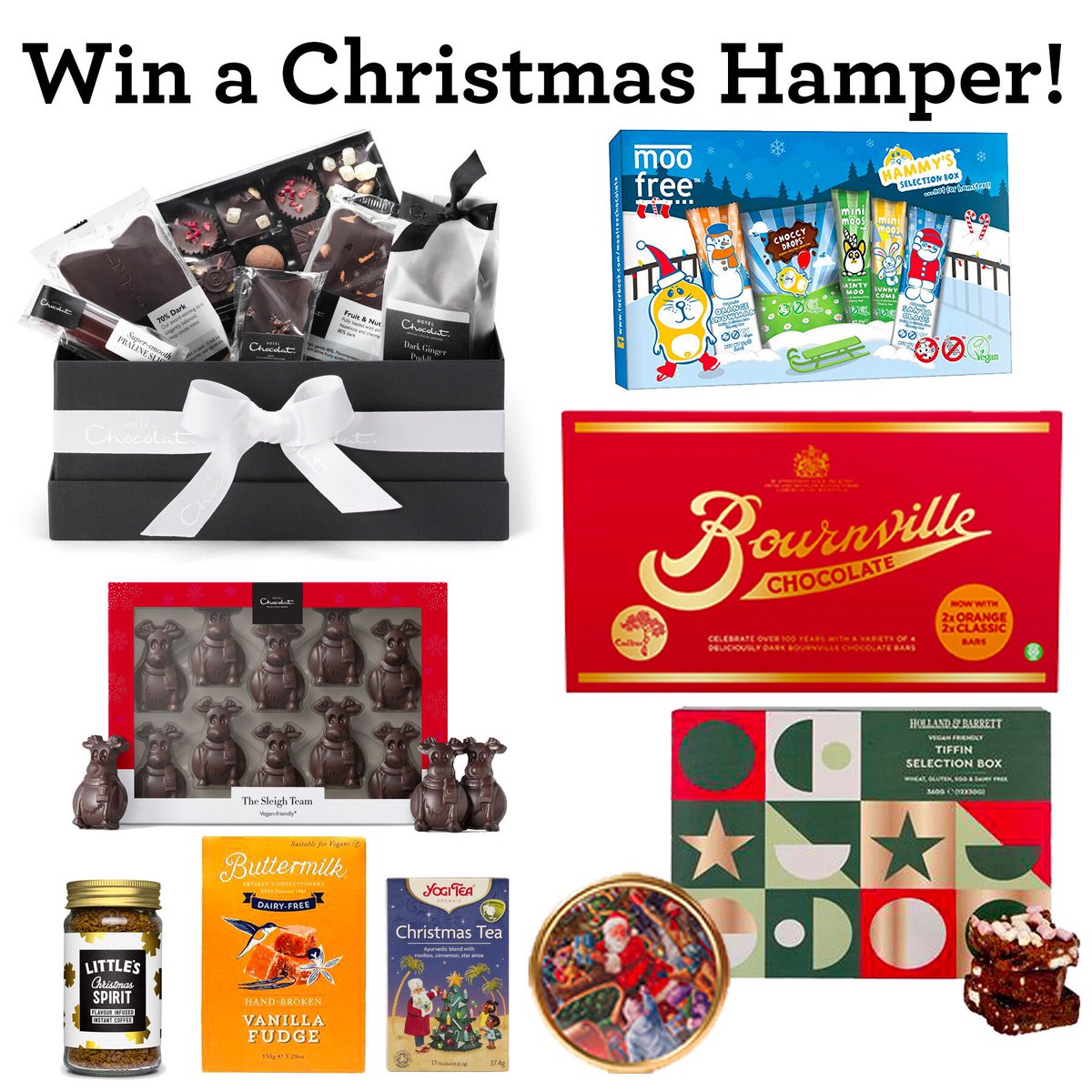 TheHecticVegan's tweet image. Win this vegan Christmas Hamper, featuring cakes, tea, coffee, biscuits, and LOADS of chocolate! 🍫

Just retweet this and follow me to enter. Winner will be picked Friday (20th) at 23:59!

Good luck! 😍

Also check my Instagram to win some more gifts! 🎁