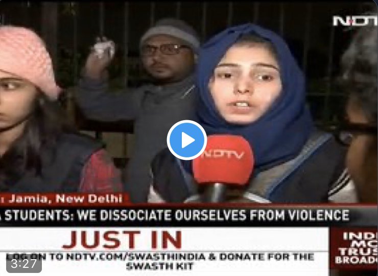 arvindgunasekar's tweet photo. Are we criminals ? Why are we made to parade with our hands up ? We were in the library, police came inside and took us out: A Jamia student.

Her shivering voice... clueless where they are being taken to...

No one can justify this ! https://t.co/RO86Fz2Ky3