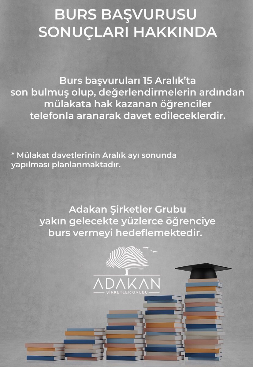 Burs Başvurusu Sonuçları Hakkında.