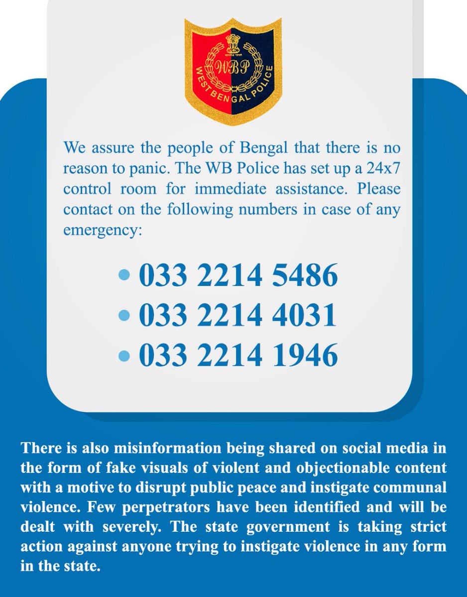 West Bengal Police tweet media
