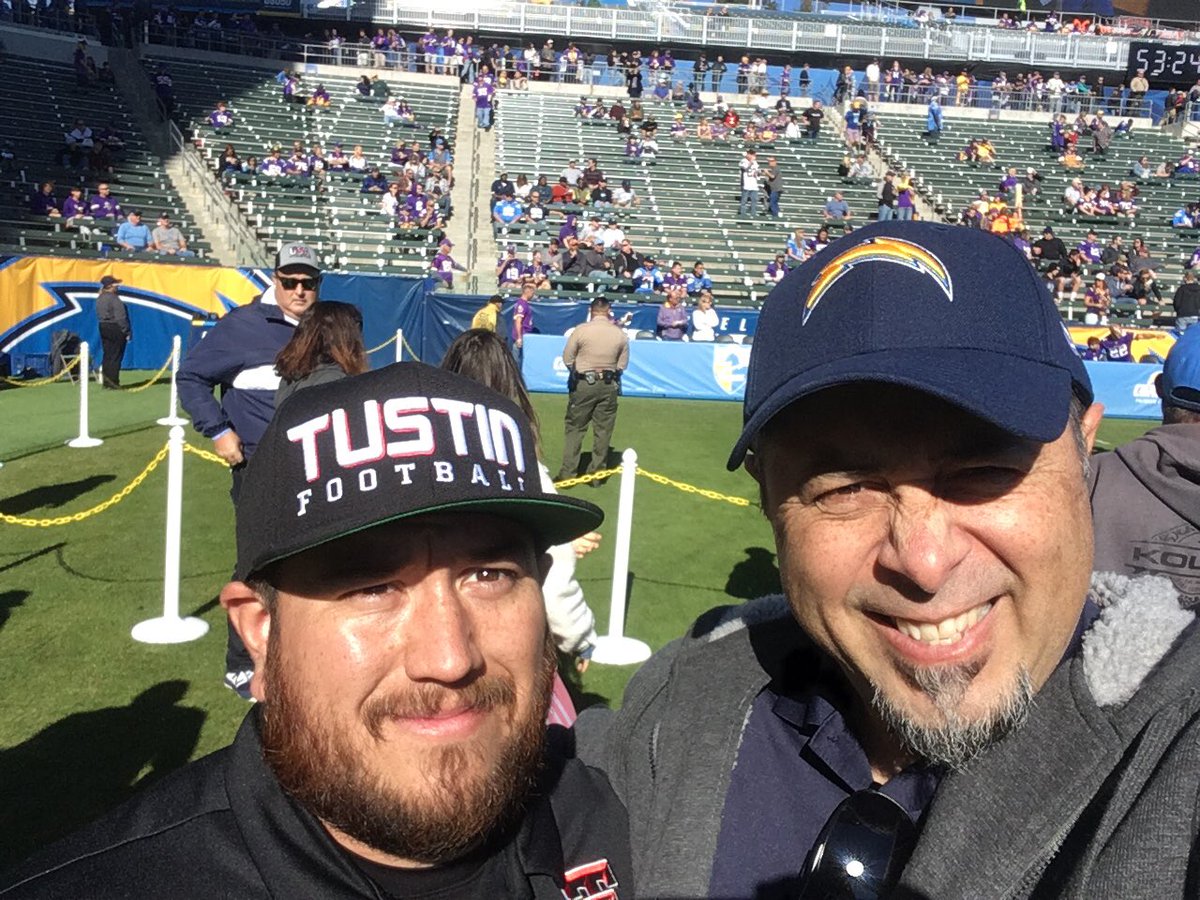 TTech and Coach of the week on the field @chargers Tustin represented! @TustinHS