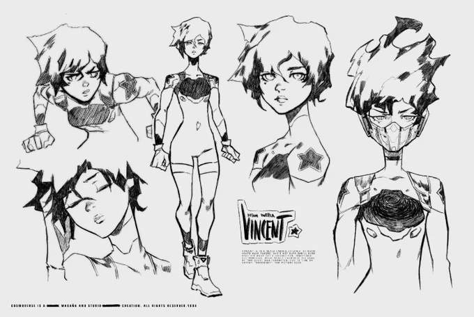 Vincent's character sheet from the lost 90s anime Cosmoraiders ? 