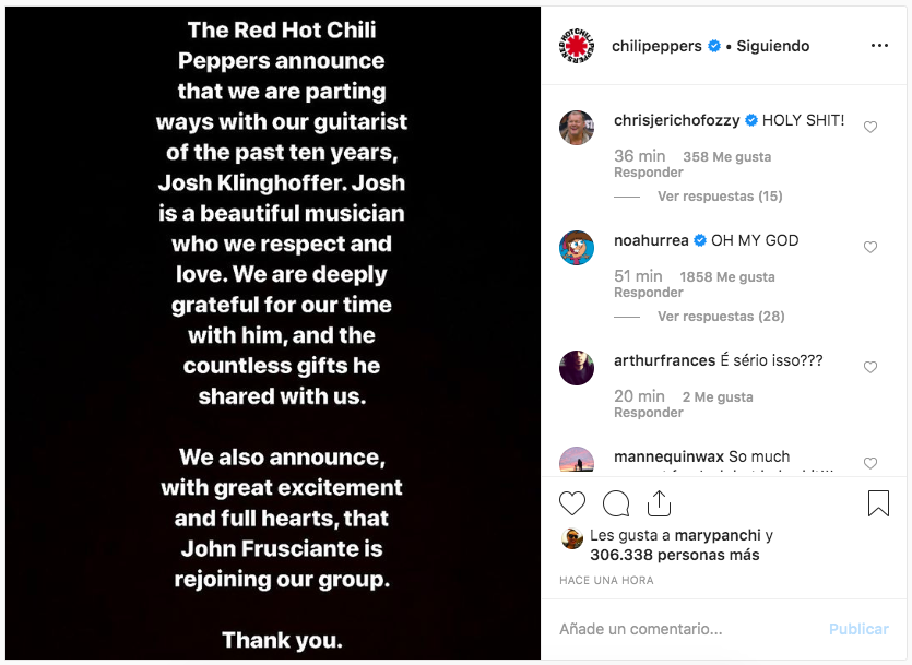 Sebasfunk's tweet photo. John Frusciante vuelve a los #RedHotChiliPeppers. Fiesta universal!! (Hackeo o no, ya nos dio minutos de felicidad) https://t.co/HhO7uf1ski