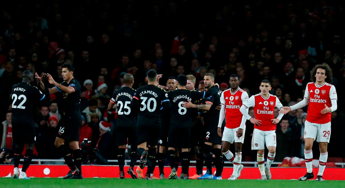 3 - Arsenal have conceded three first half goals in a home Premier League game for only the second time - the other was also against Man City in March 2018. Familiar. #ARSMCI