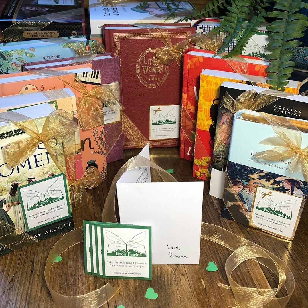 Bookfairies_Ire's tweet photo. .@EmmaWatson has officially announced our #LWBookFairies Book fairies around the world are hiding a total of 2,000 copies of Little Women, in celebration of the film release. A variety of editions (122!) will be hidden. Also, a note is hidden inside each copy, from Emma herself! https://t.co/kfvfILuRZV