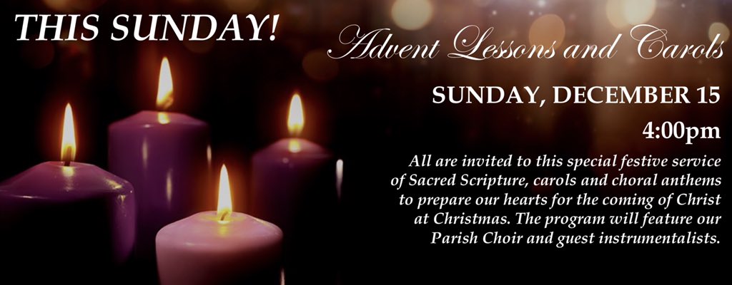 StCathTrumbull's tweet photo. THIS AFTERNOON!!
Advent Lessons & Carols!
Don’t miss this beautiful opportunity to prepare for Christmas with Scripture, prayer, and festive song. It will last one hour. Everyone is welcome. #GaudeteSunday #Jesus #diobpt https://t.co/uNmQfuV3q9