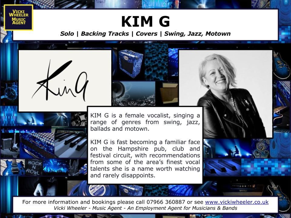 vickiwheeler63's tweet photo. KIM G - Solo | Backing Tracks | Covers | Swing, Jazz, Motown

For more information and bookings please call 07966 360887 or see https://t.co/wOQ4rtp0uU https://t.co/cCV5p7rnvi