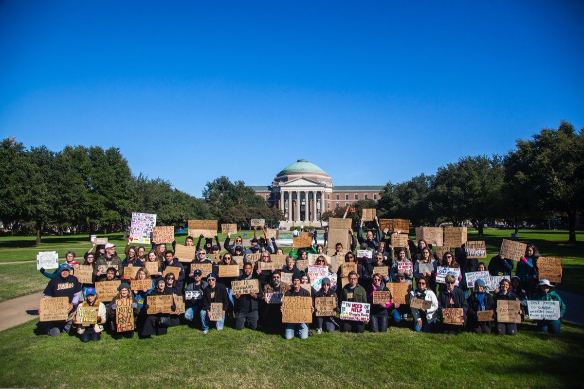 SMUHRP's tweet photo. In November, #SMUHumanRights student Vanessa Larez '22 spoke at "Home is a Journey," the inaugural @SMU walk to raise community awareness of homelessness. The walk was led by creator of #WeAreAllHomeless &amp; @SMUadvertising professor, Willie Baronet. 📸: Hunter Lacey &amp; Kim Leeson https://t.co/FTisJnjQmh