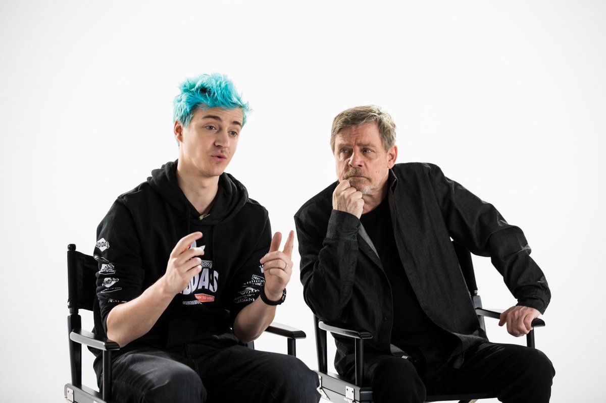 Ninja's tweet image. Being able to work with one of the greatest legends @HamillHimself and getting to teach him about our gaming world was such an honor. He also taught me a lot about voice acting, super memorable moment.