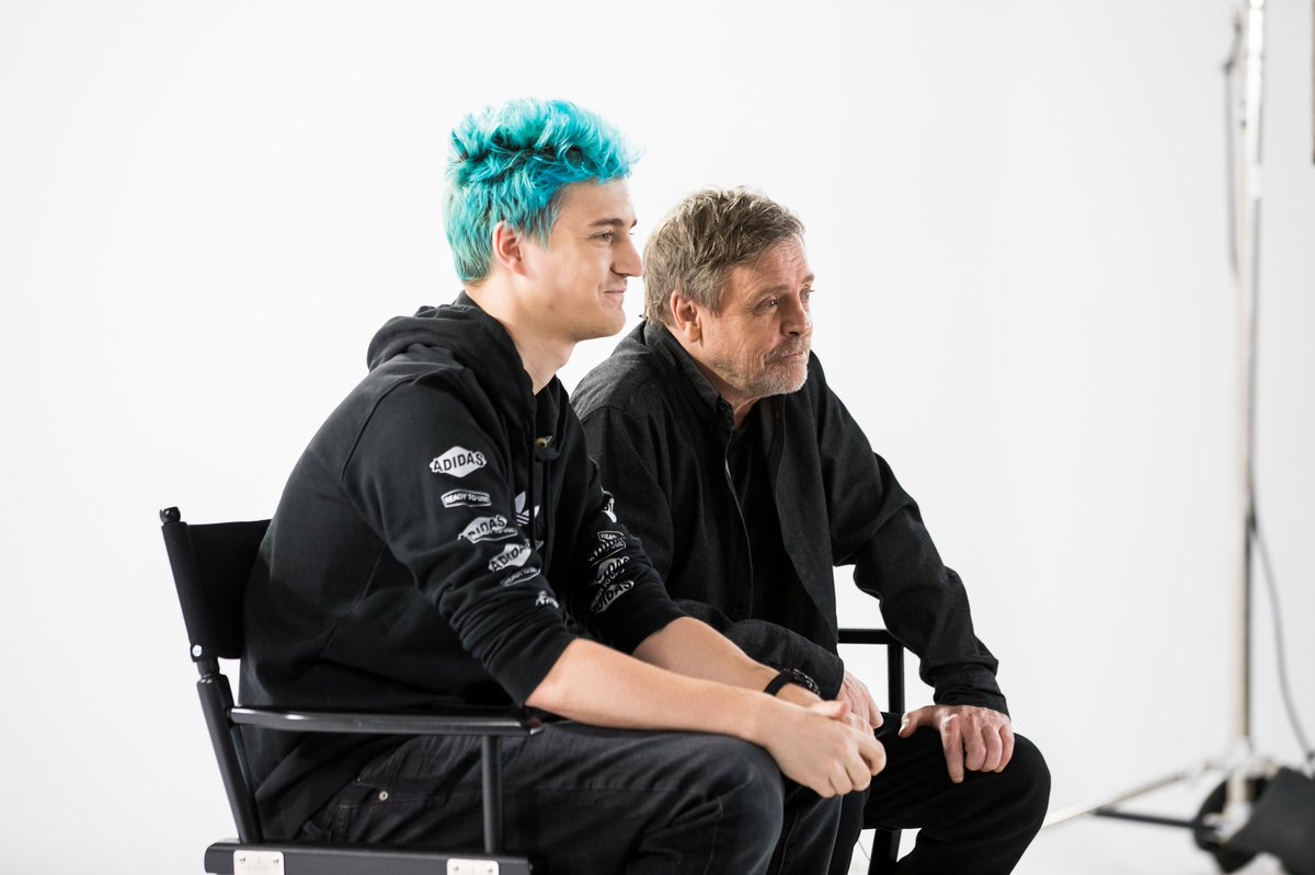 Ninja's tweet image. Being able to work with one of the greatest legends @HamillHimself and getting to teach him about our gaming world was such an honor. He also taught me a lot about voice acting, super memorable moment.