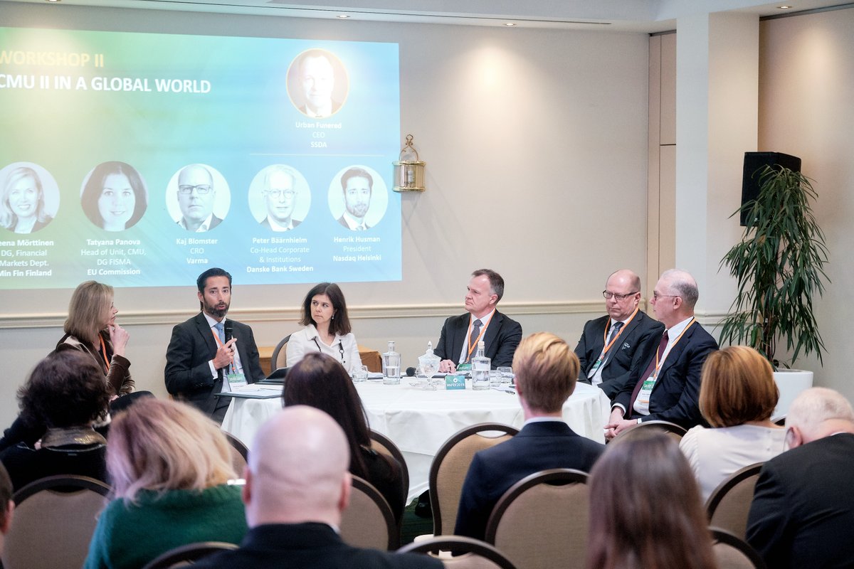 NasdaqHelsinki's tweet photo. Henrik Husman, President of Nasdaq Helsinki, had an opening speech "Capital Markets from Nordic perspective" at Nordic Financial Ecosystem Forum #NFEF2019 and participated in a workshop "CMU II in a global world" in Brussels on Dec 12. @HusmanHenrik @Nasdaq https://t.co/ha4rzxsbpc