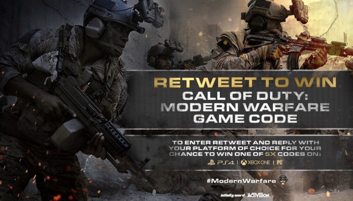 TommyT999's tweet photo. ✅GIVEAWAY✅

Thanks to @CallofDutyUK I have 5 copies of #ModernWarfare to give away! (Console or PC) 

To Enter simply...
1. RETWEET this tweet
2. FOLLOW ME (so I can DM winner)
3. TAG 2 friends in the RT
4. Tell me your platform of choice

🔥🔥🔥🔥🔥🔥🔥🔥🔥🔥🔥🔥 https://t.co/g0Ag948e2Z