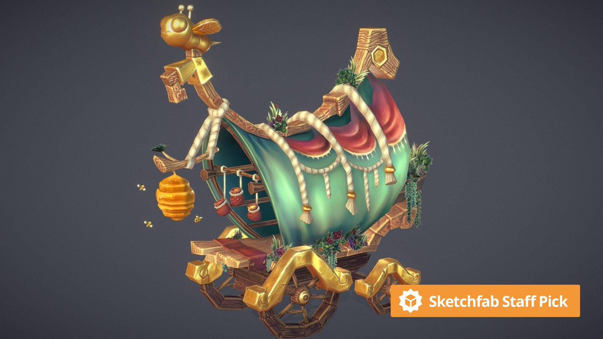 Sketchfab's tweet photo. New staff pick: 'The Honeybee' by @XStriga. Check it out in #3D, #AR or #VR: https://t.co/H7Y67f6Ois #MadeWithSubstance #b3d https://t.co/HIkWIXqUT7