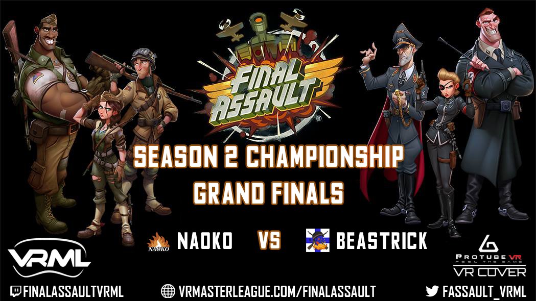 FAssault_VRML's tweet photo. 🔴FINALS LIVE NOW!🔴

Beastrick vs Naoko

📺https://t.co/tQJYGxX9vF
🌐https://t.co/hUadSkyByP

#FinalAssault #VResports #VRRTS @PhaserLockInt @ProTubeVR @vrcover https://t.co/QHz0hhZDL3