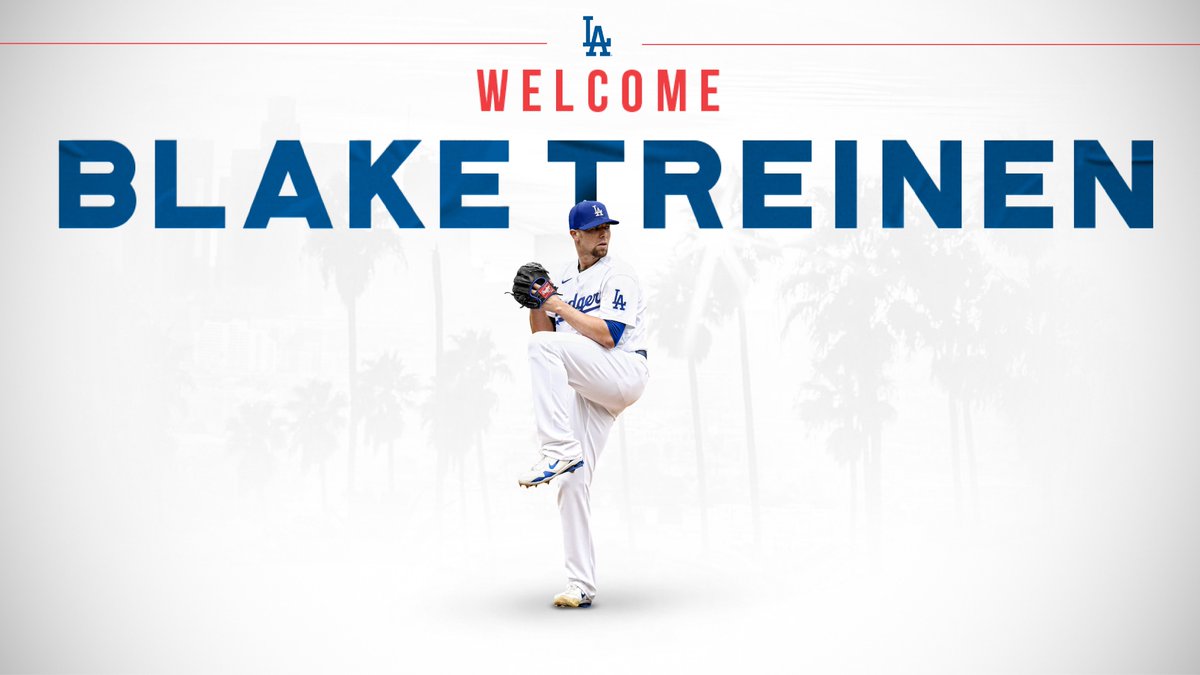 Dodgers's tweet photo. Welcome, Blake!

The Los Angeles Dodgers today signed right-handed pitcher Blake Treinen to a one-year contract. https://t.co/6chFFO6dHY