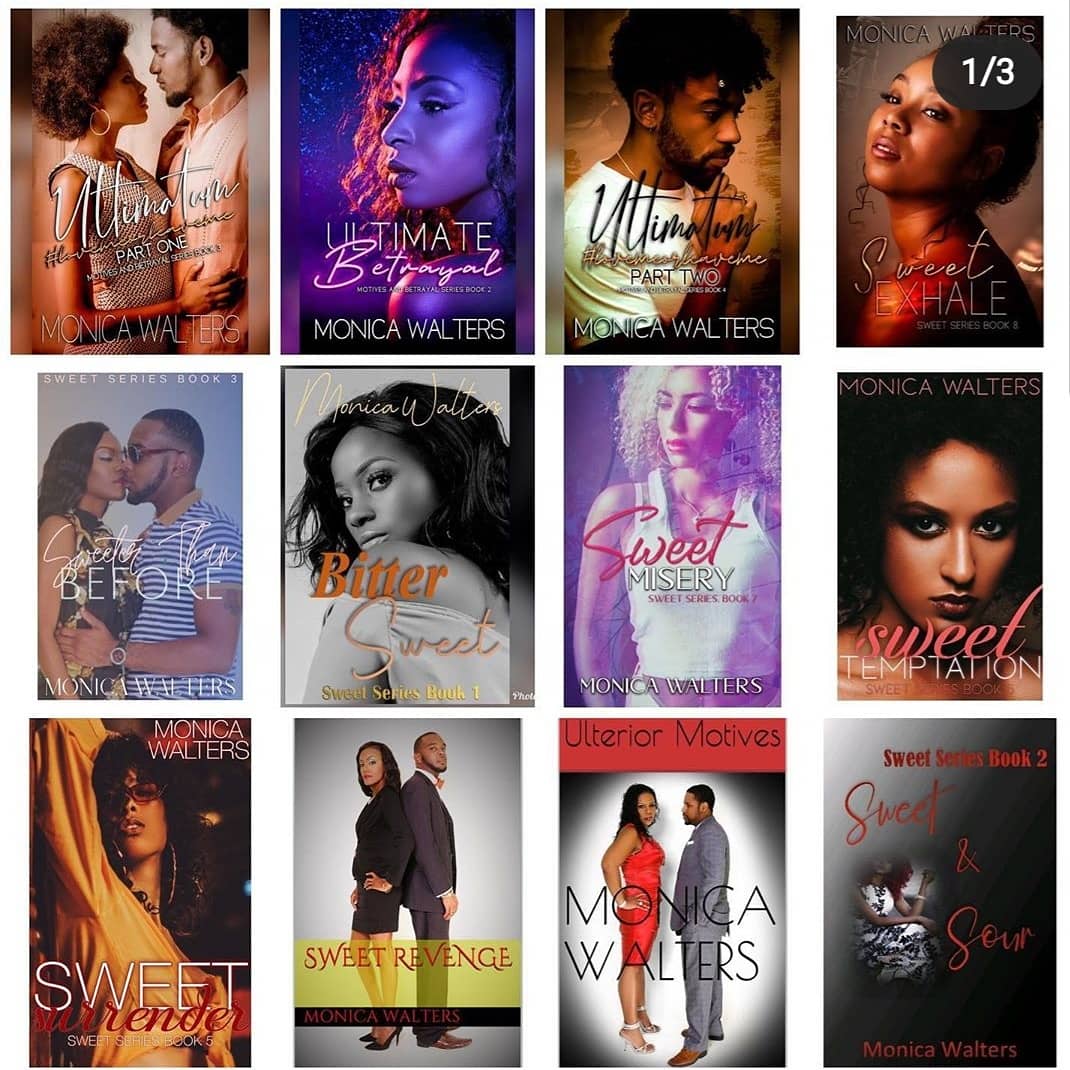 Booksandsoul1's tweet photo. Happy "Showcase Sunday"!!! Today I'm sharing the catalog of author Monica Walter.  @monlwalters has been busy, so if your looking for your next great read, check out one of these.  I have alot of catching up to do!!! #bookcatalog #myluvofbooks  #shareblackstories
 #bookstoread https://t.co/ECY2jYJCt2