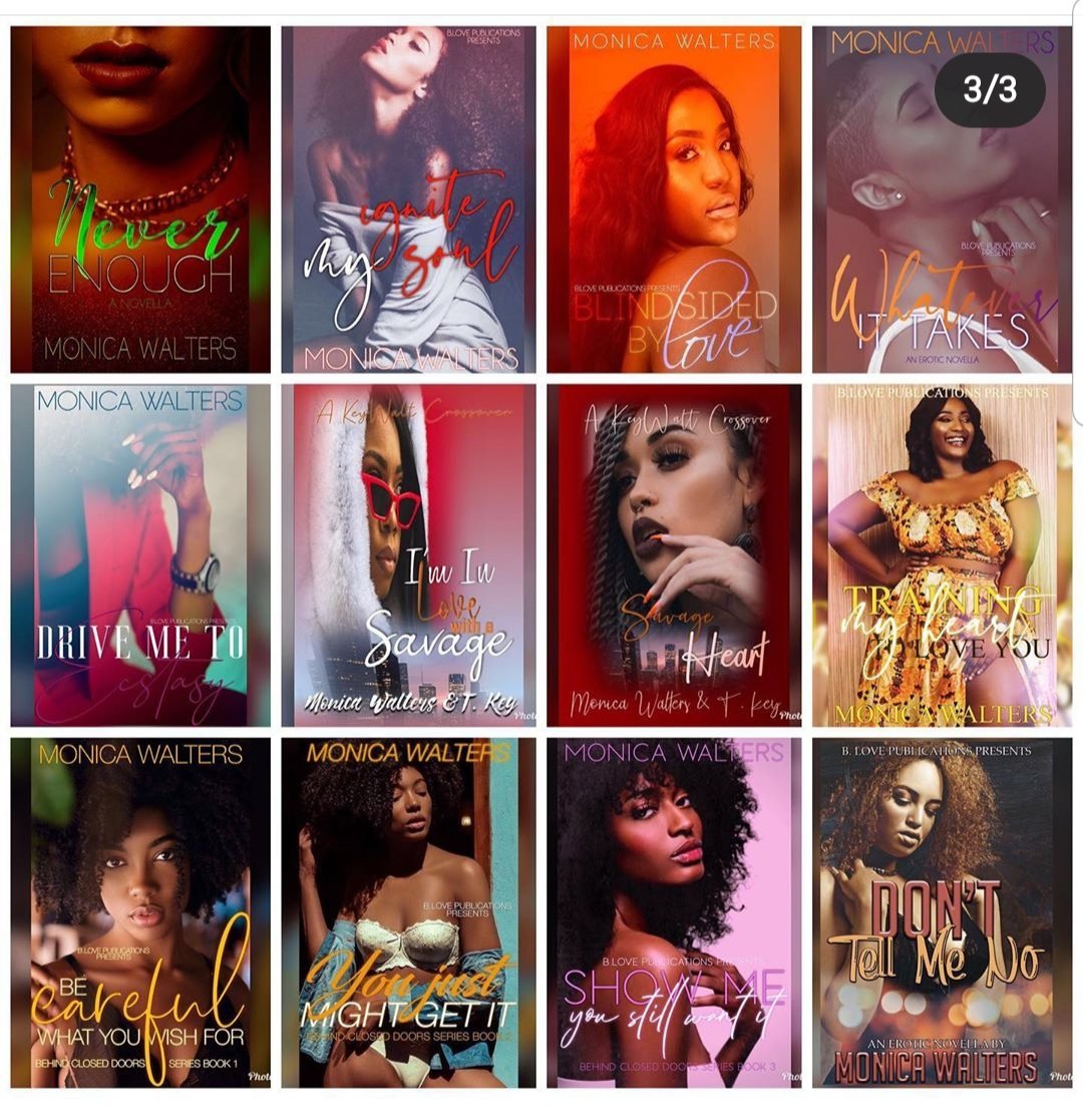 Booksandsoul1's tweet photo. Happy "Showcase Sunday"!!! Today I'm sharing the catalog of author Monica Walter.  @monlwalters has been busy, so if your looking for your next great read, check out one of these.  I have alot of catching up to do!!! #bookcatalog #myluvofbooks  #shareblackstories
 #bookstoread https://t.co/ECY2jYJCt2