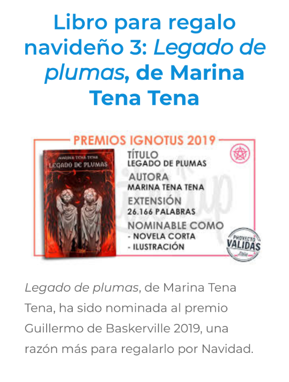 diavaldom's tweet photo. En #Navidad #regala #fantasia. @LiterupES ofrece obras de calidad y propuestas como #ProyectoValidas con @mageena, @brujadelteatro y @Cris_GarciaPer #GdB2019 #ignotus2019 @fpmaragall
@Librosprohibi2 @HispaCon2019
https://t.co/HQOZcev5S6 https://t.co/xAHR3IdO6W