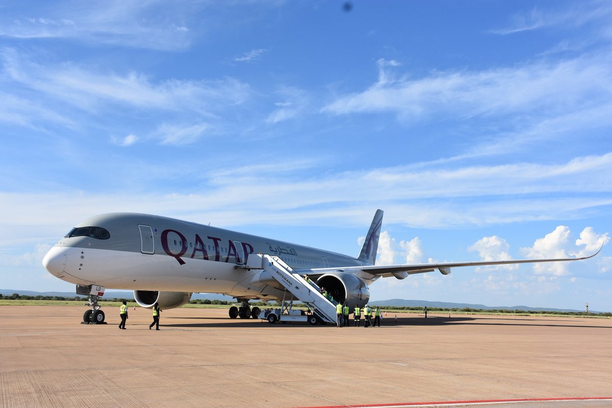 BWGovernment's tweet photo. With over 3,800 miles between Doha and Gaborone, #QatarAirways aims to bring the two nations closer by strengthening ties through world-class air transport. #GaboroneTogether https://t.co/znTDZtPjOF
