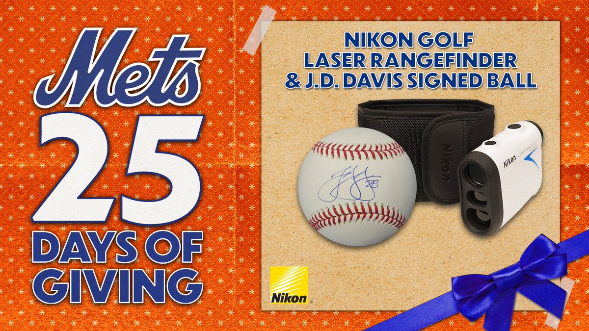 Mets's tweet photo. ⛳️ RT TO WIN ⛳️

Retweet for your chance to win a @NikonUSA golf laser rangefinder plus a @JDDavis26 autographed baseball! #Mets25DaysOfGiving https://t.co/WUrL1MzUfD