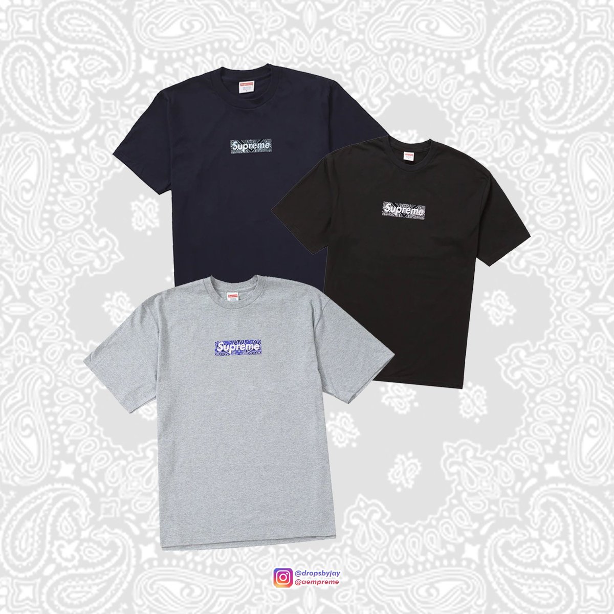 Supreme Bandana Box Logo Tee 'Heather Grey' GOAT