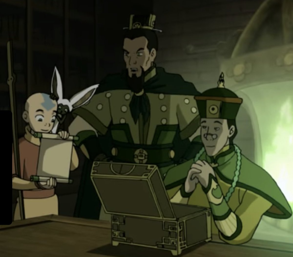 Aang and momo with 2 randos.