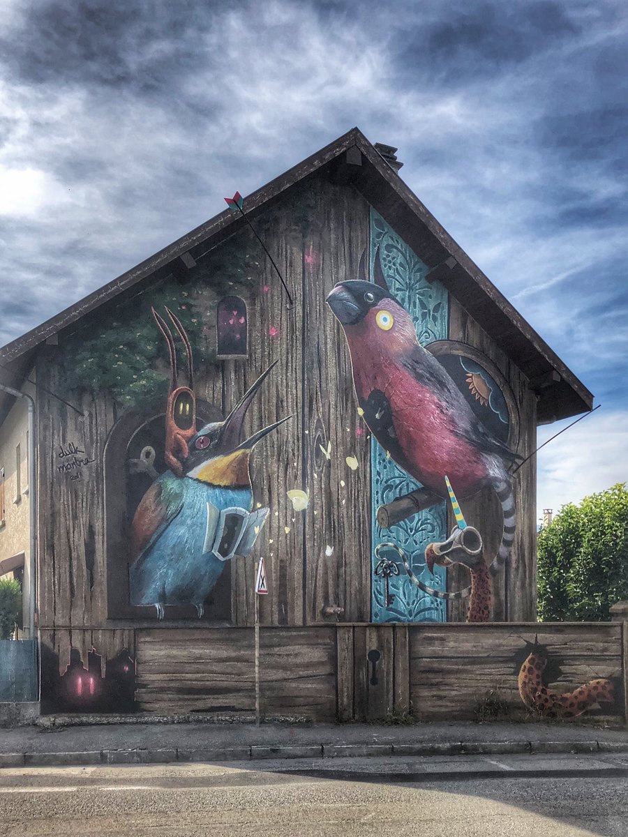 GuideduVoyage's tweet photo. [#streetartgrenoble - 📸 octobre 2019] Très jolie Fresque murale « Le dernier refuge » de DULK &amp; MANTRA /// dans le cadre du @GStreetartfest 2019
📍Découvert à Saint-Martin d’Hères à côté de #grenoble ! 
#dulk #dulk1 #mantrarea #gsaf #streetartfestival #streetart #graffiti https://t.co/RImVrPfPKI