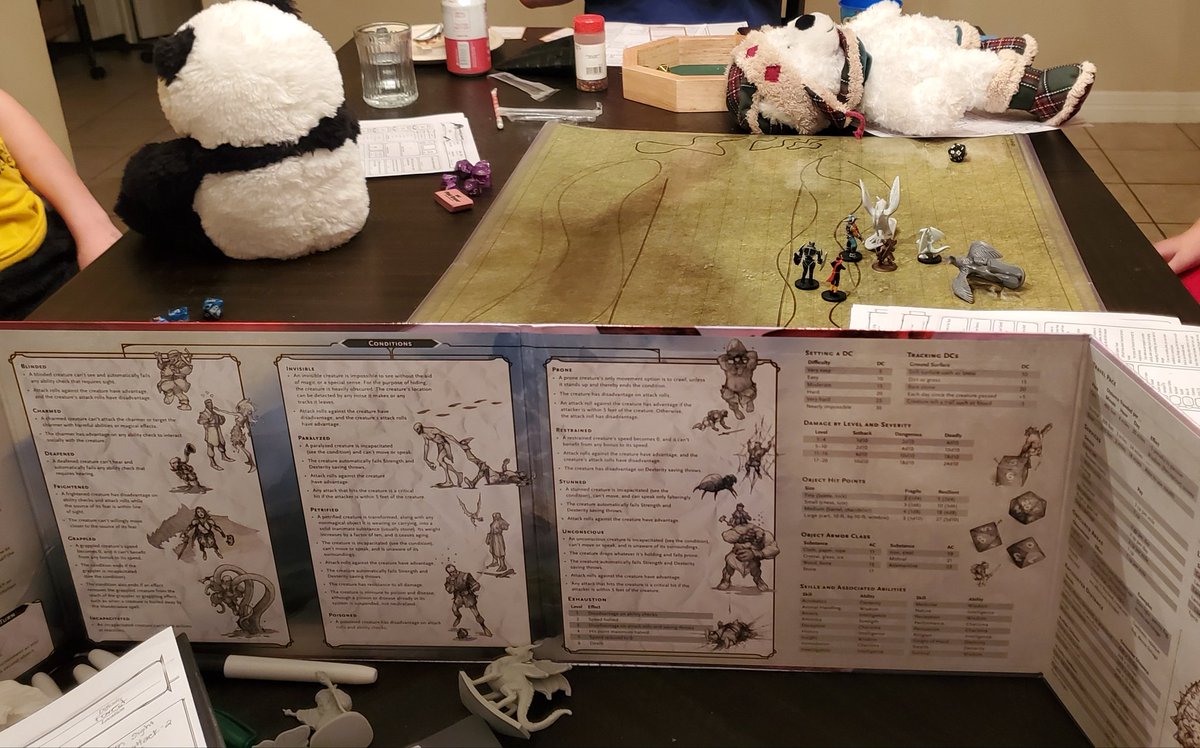 JezziBunnie's tweet photo. I ran a one-shot for my Spawn's 11th birthday party last night. The stuffed animals were, of course, an intricate part of the plan 🤣

#nerdgirl #nerdmom #dnd5e #imacoolmom #11thbday #theytriedtofighteverynpc #kidshavetoomuchenergy #exhausted https://t.co/OVKfuMqtJr