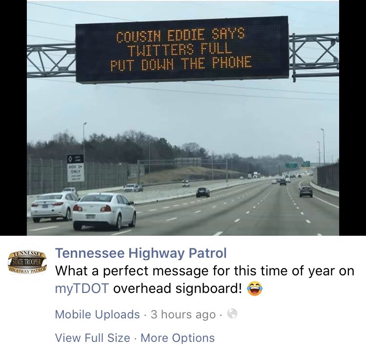 fourcooks2000's tweet image. Thanks TDOT for making us laugh