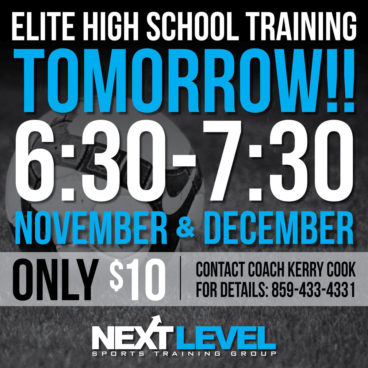 TOMORROW - MONDAY Dec. 16th!! **BOYS &amp; GIRLS SKILLS TRAINING** Elite High School Training - Monday’s 6:30-7:30pm, $10/player, 340 Richmond Avenue - Lexington  #NextLevel #LevelUp