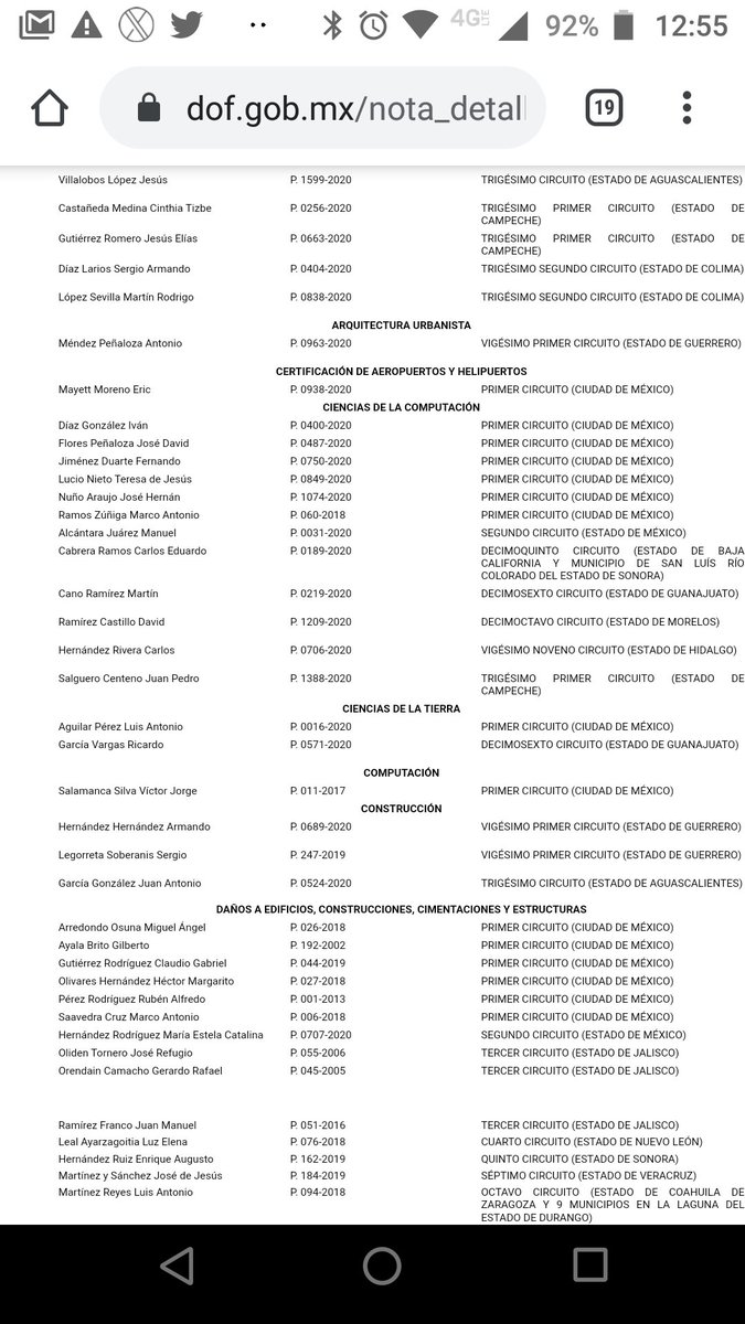 Oficialmente en la lista de las personas que pueden fungir como peritos para PJF