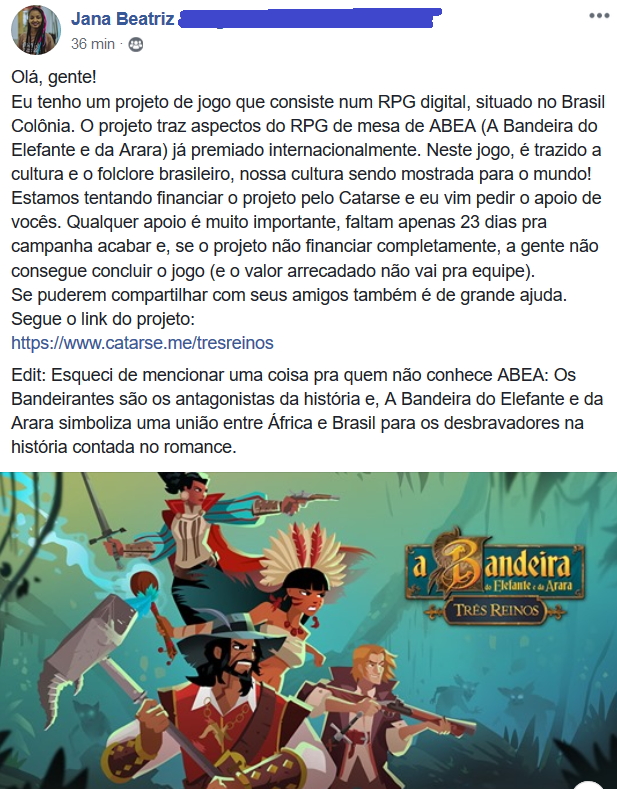 gegestilton's tweet photo. POST SÉRIO DO DOMINGO

APOIEM OS DEV NACIONAIS

Olhem que massa esse projeto, ajudem se vocês puderem e sigam no twitter ---> @elefantearara 

https://t.co/HzBK5cVJvm link do catarse pra doar!!!

Ajudem a divulgar, eles tem +23 dias até a campanha acabar! https://t.co/yCapVxz8Rc