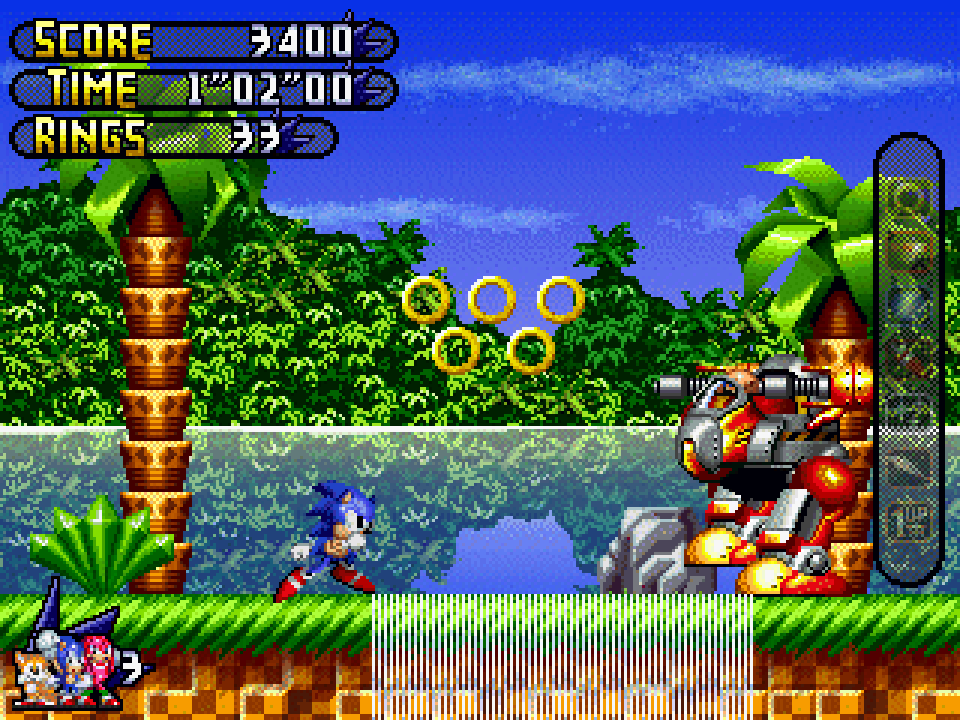 SonicLegends20's tweet photo. It seems like many folk had a keen eye! Sunset Shore act 2 in #HSSL indeed references the Splash Hill Zone test level found in Retro Sonic Nexus which, in turn, takes some of its assets from Sonic XG's Palm Paradiso Zone! https://t.co/ERD7khVKzX