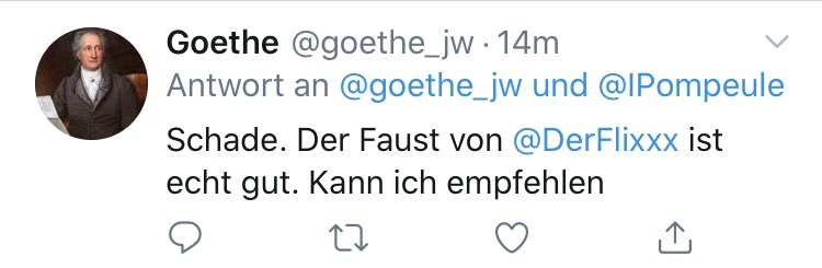 DerFlixxx's tweet photo. Goethe mag mich. 😘 https://t.co/UROp15mmUL