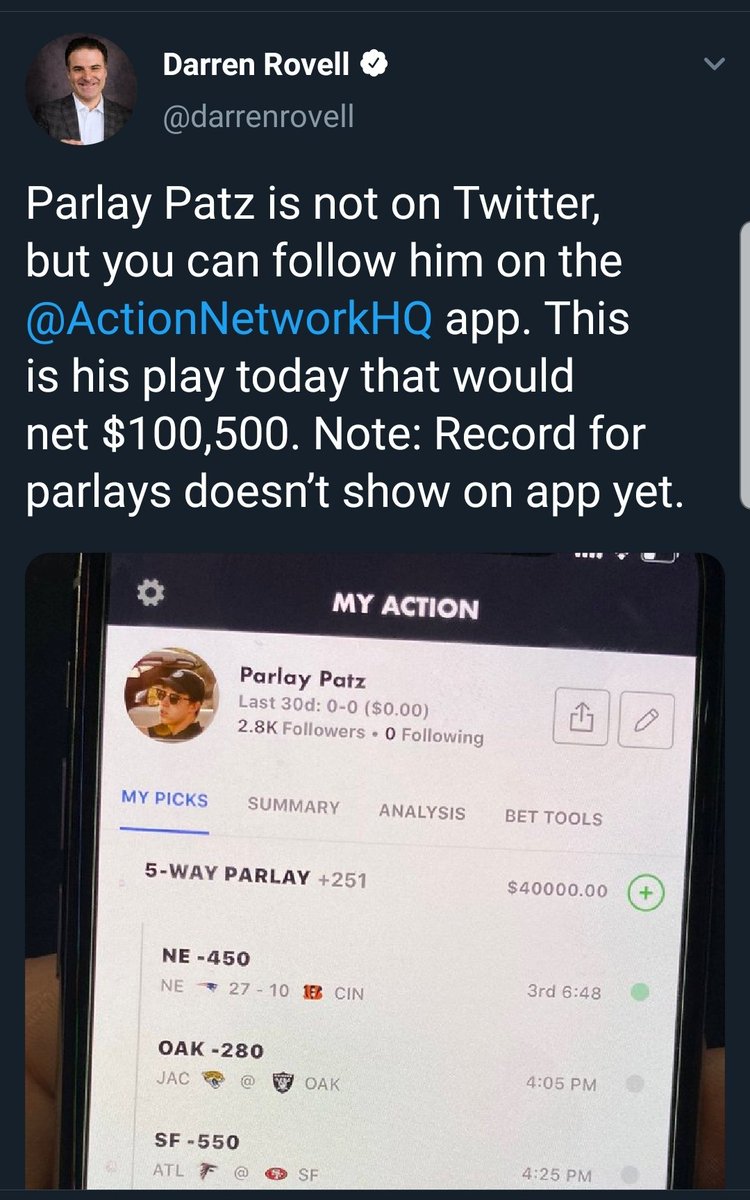 "App doesnt show his record," DarrellYes it does, and it's not great