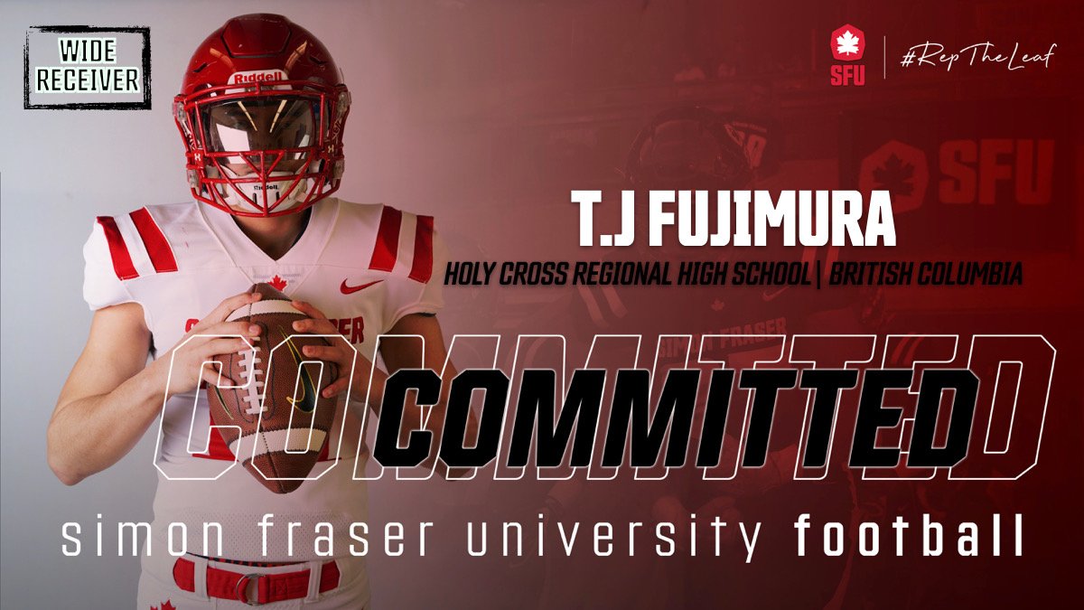 TJ_Fujimura11's tweet photo. I am excited and blessed to announce my commitment to play for @SFUFootball next season. I would like to thank my teammates, coaches, and family for supporting me on my journey. And finally thank you to @CoachTFord for believing in me and giving me this opportunity. https://t.co/xVwKGmaDGe