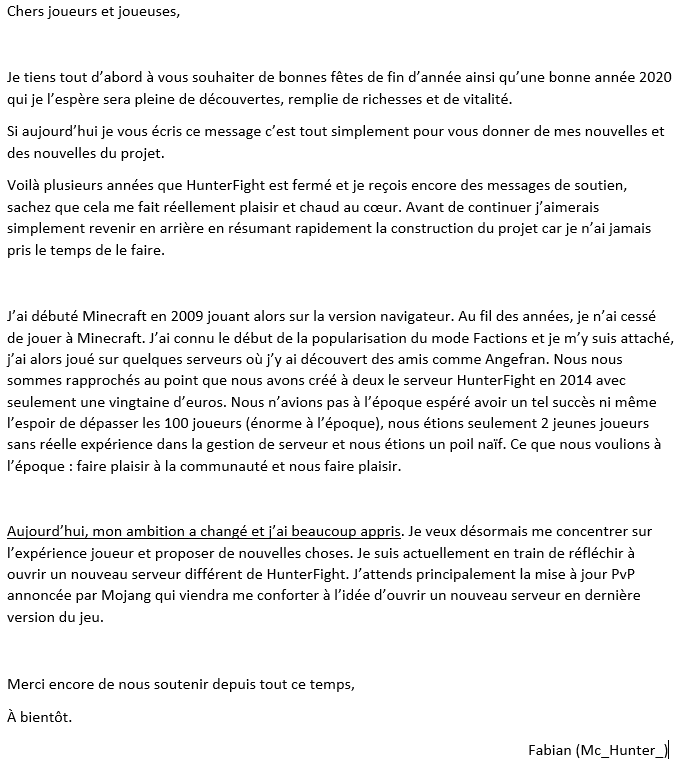 [Lettre ouverte] Un point sur la situation.